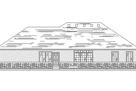 Exterior - Rear Elevation for Ranch House Plan #5-238 - 6 bed, 3.5 bath