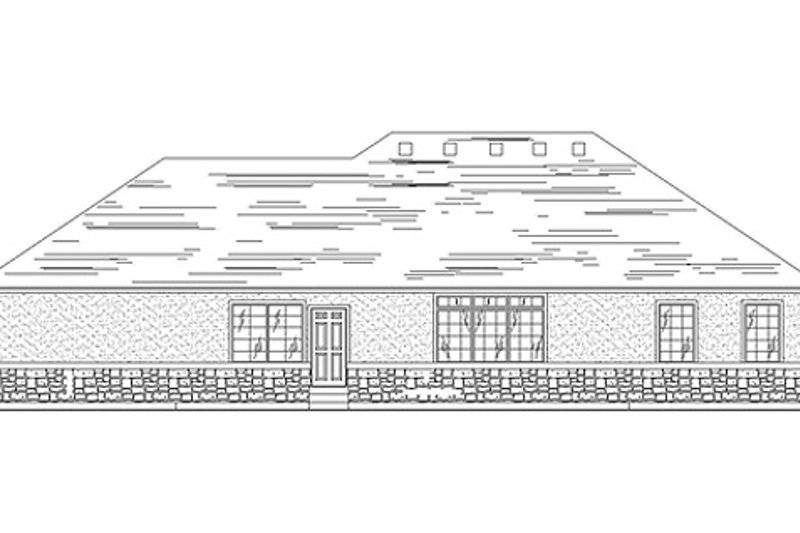 Architectural House Design - Exterior - Rear Elevation for Ranch House Plan #5-238 - 6 bed, 3.5 bath