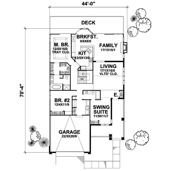 Bungalow Floor Plan - Main Floor Plan #50-253