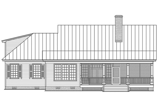 Exterior - Rear Elevation for Country House Plan #137-374 - 3 bed, 2.5 bath