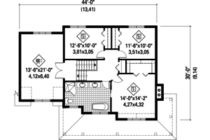 Floor Plan - Upper Floor for Country House Plan #25-4478 - 3 bed, 1 bath
