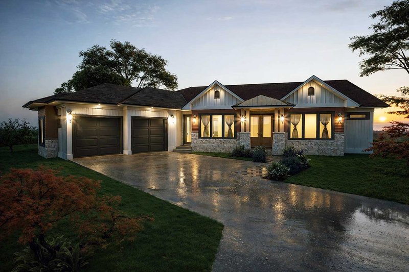 Country Style House Plan - 3 Beds 3.5 Baths 2569 Sq/Ft Plan #1101-58 Exterior