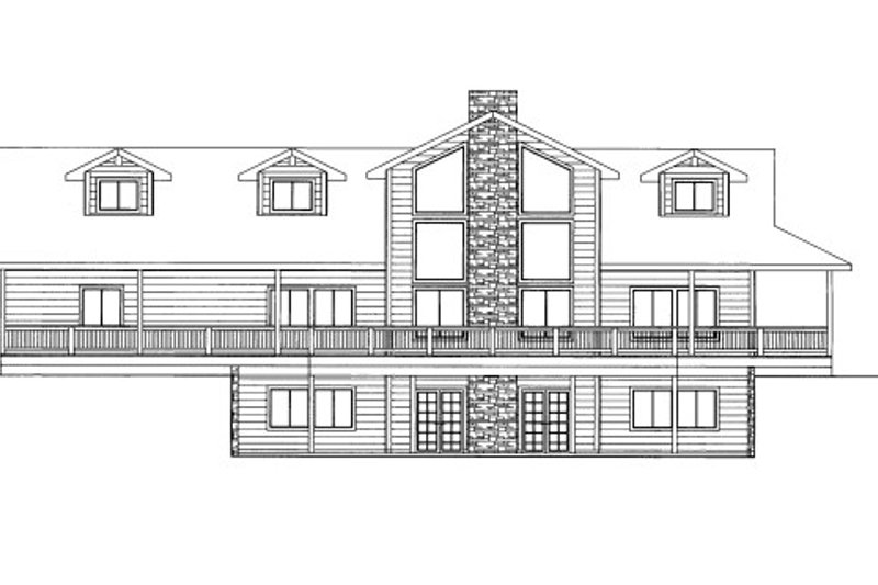 House Blueprint - Cabin Exterior - Front Elevation Plan #117-758