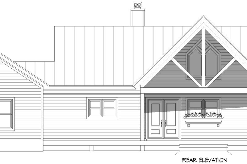 House Plan Design - Exterior - Rear Elevation for Farmhouse House Plan #932-1049 - 2 bed, 2 bath