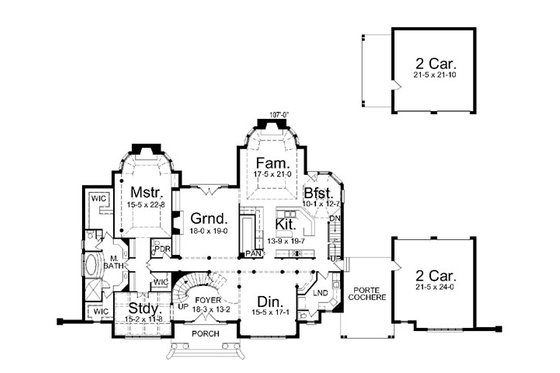 Floor Plan - Main Floor for European House Plan #119-242 - 4 bed, 4.5 bath