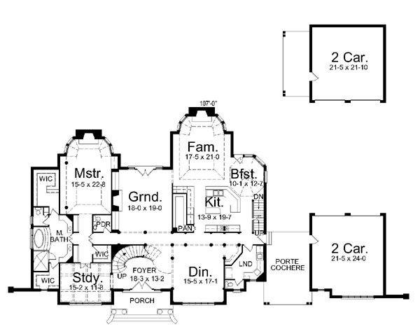 House Plan Design - European Floor Plan - Main Floor Plan #119-242