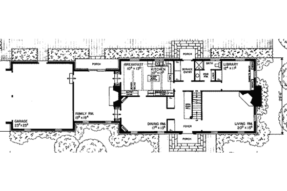 Floor Plan - Main Floor for Colonial House Plan #72-331 - 3 bed, 3 bath