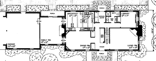 House Blueprint - Colonial Floor Plan - Main Floor Plan #72-331