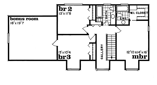 Country Floor Plan - Upper Floor Plan #47-118