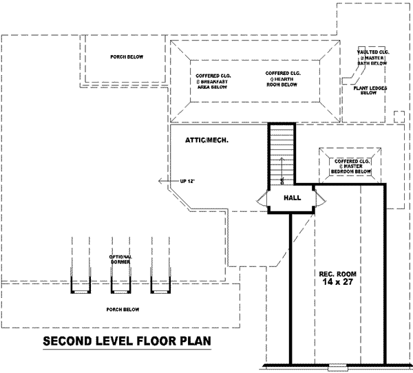Southern Floor Plan - Upper Floor Plan #81-1031