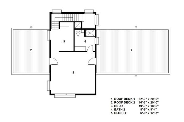 Home Plan - Modern Floor Plan - Upper Floor Plan #497-54