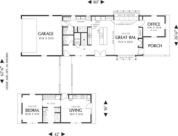 Dream House Plan - Contemporary Floor Plan - Main Floor Plan #48-661