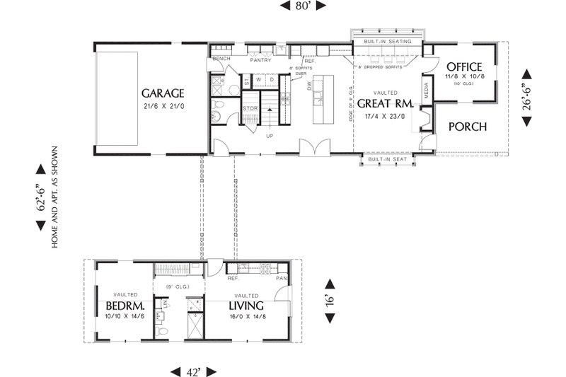 Home Plan - Floor Plan - Main Floor for Contemporary House Plan #48-661 - 4 bed, 3.5 bath