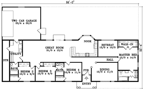 Architectural House Design - European Floor Plan - Main Floor Plan #1-1439