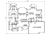 European Style House Plan - 4 Beds 3 Baths 3216 Sq/Ft Plan #67-711 