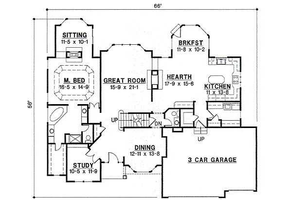 European Floor Plan - Main Floor Plan #67-711