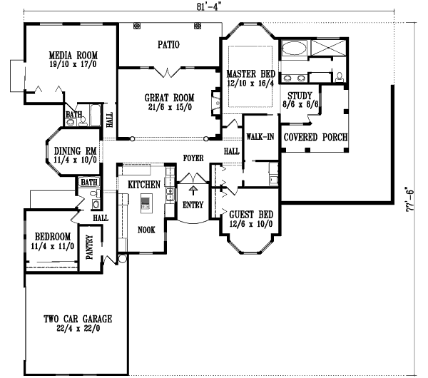 Home Plan - Floor Plan - Main Floor Plan #1-1180