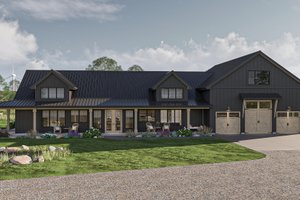 Barndominium Exterior - Front Elevation Plan #455-384
