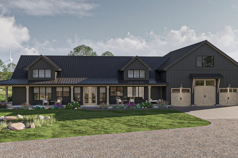 Home Plan - Barndominium Exterior - Front Elevation Plan #455-384