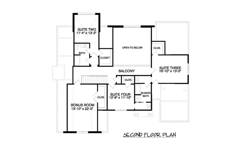 European Style House Plan - 4 Beds 3.5 Baths 3910 Sq/Ft Plan #413-857 ...