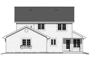 Exterior - Rear Elevation for Farmhouse House Plan #18-290 - 4 bed, 3.5 bath