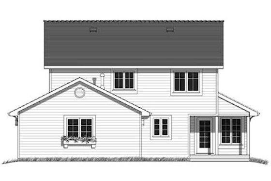 Exterior - Rear Elevation for Farmhouse House Plan #18-290 - 4 bed, 3.5 bath