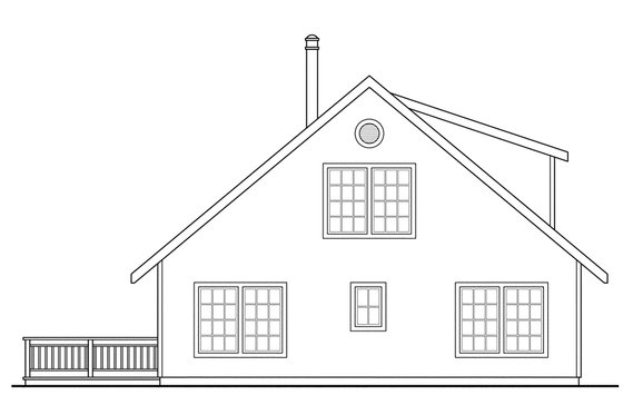 Exterior - Rear Elevation for Cottage House Plan #124-452 - 3 bed, 2 bath