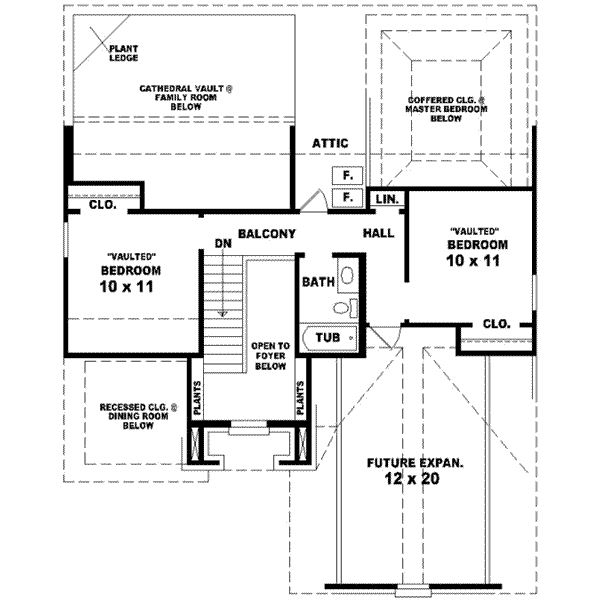 European Floor Plan - Upper Floor Plan #81-705