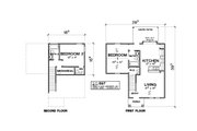 Traditional Style House Plan - 2 Beds 2 Baths 883 Sq/Ft Plan #472-448 