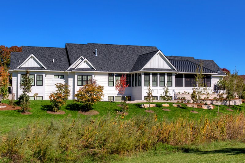Architectural House Design - Exterior - Rear Elevation for Ranch House Plan #70-1467 - 3 bed, 2 bath
