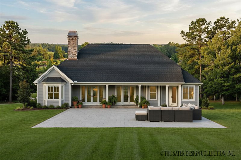 Architectural House Design - Exterior - Rear Elevation for Country House Plan #930-182 - 3 bed, 2 bath