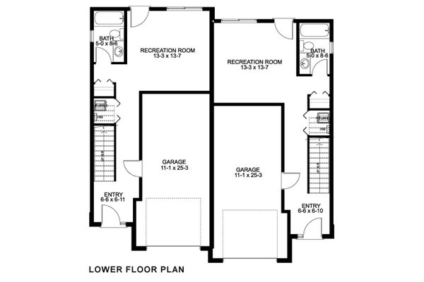 Craftsman Floor Plan - Lower Floor Plan #126-276