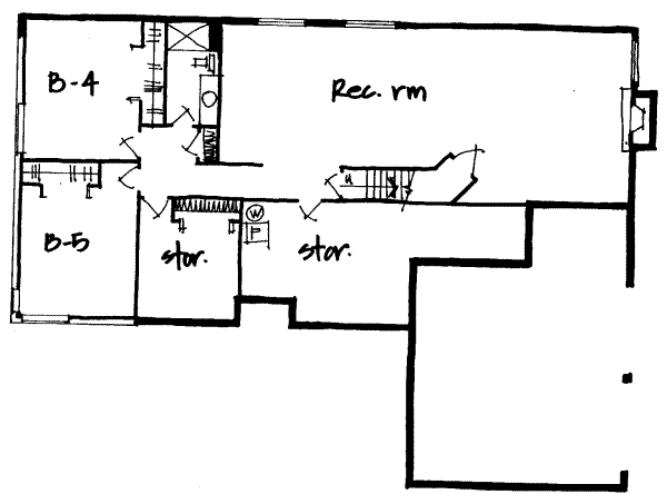 Traditional Floor Plan - Lower Floor Plan #308-202