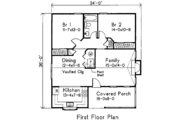 Cottage Style House Plan - 2 Beds 1 Baths 1020 Sq/Ft Plan #22-118 