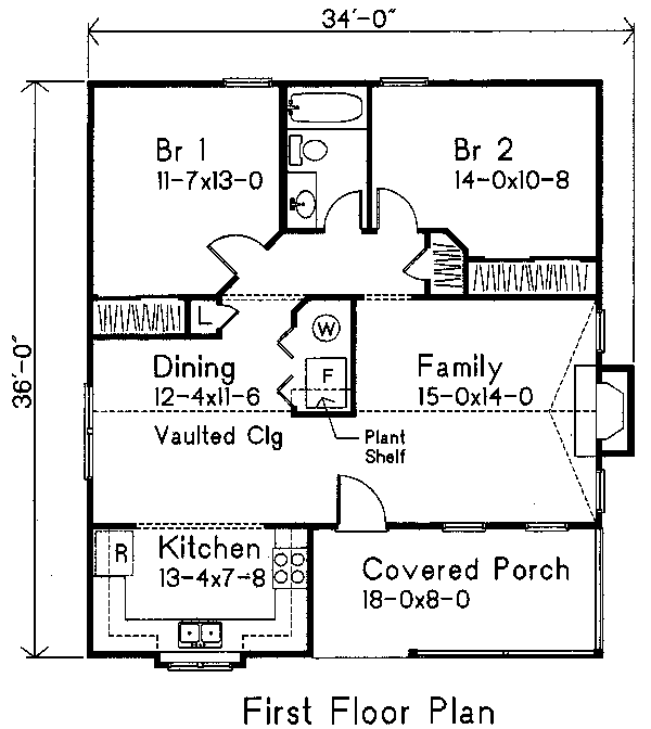 Home Plan - Cottage Floor Plan - Main Floor Plan #22-118