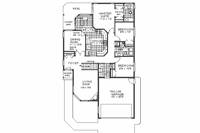 House Plan Design - Floor Plan - Main Floor for Ranch House Plan #18-113 - 3 bed, 2 bath