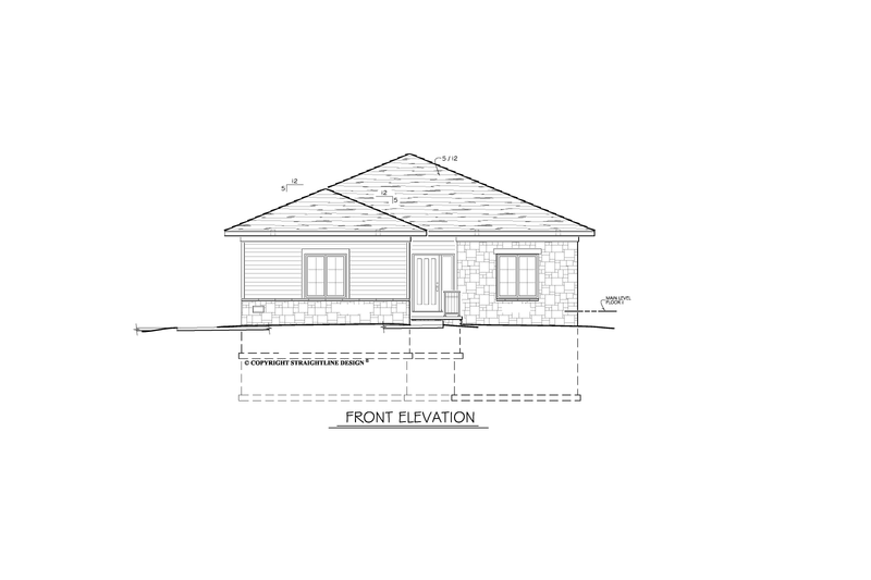 Architectural House Design - Exterior - Front Elevation 3 for Ranch House Plan #1122-13 - 2 bed, 2 bath
