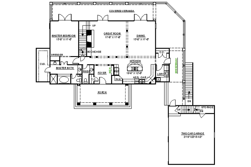 Home Plan - Floor Plan - Main Floor for Craftsman House Plan #119-248 - 5 bed, 4.5 bath