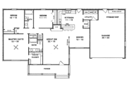 European Style House Plan - 3 Beds 2 Baths 1558 Sq/Ft Plan #14-127 