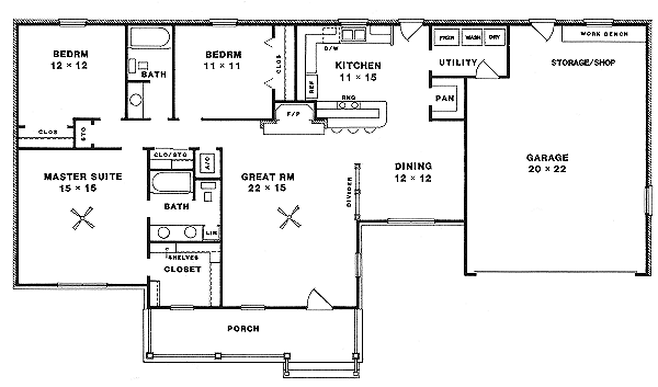 House Design - European Floor Plan - Main Floor Plan #14-127