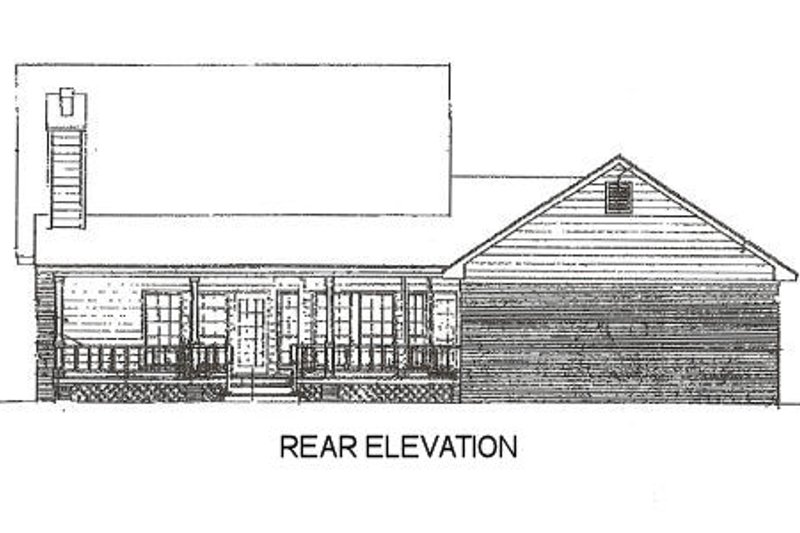 Architectural House Design - Exterior - Rear Elevation for Country House Plan #14-211 - 3 bed, 2.5 bath