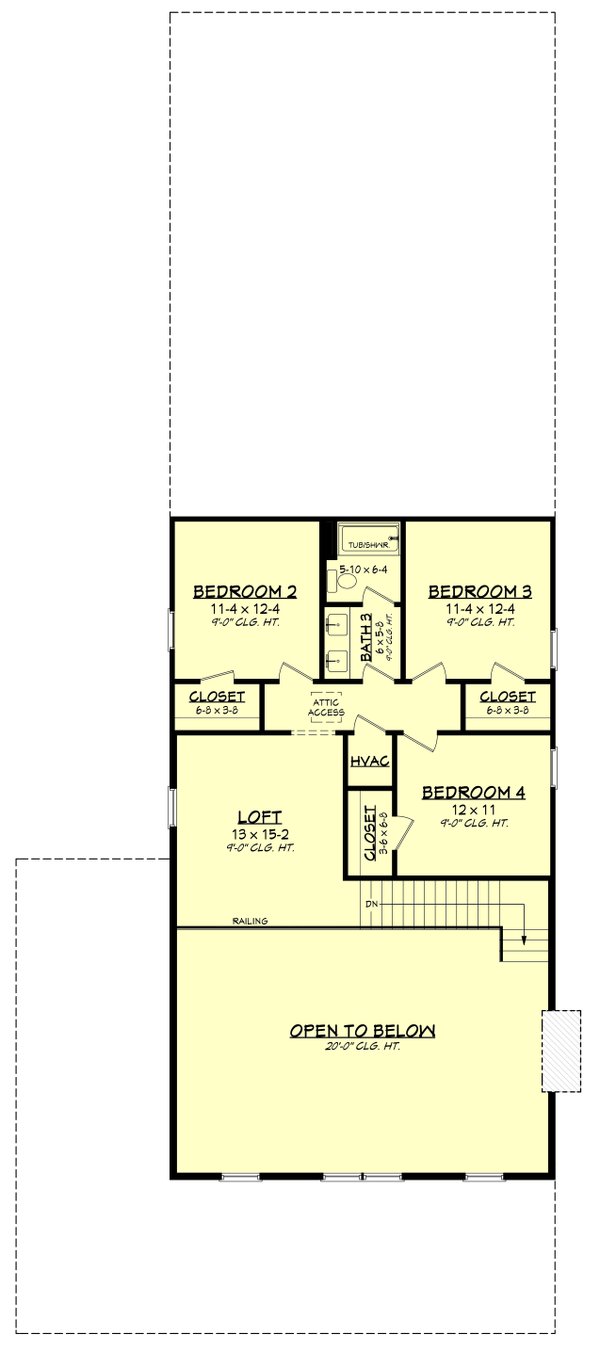 House Blueprint - Floor Plan - Upper Floor for Barndominium House Plan #430-453 - 5 bed, 3 bath