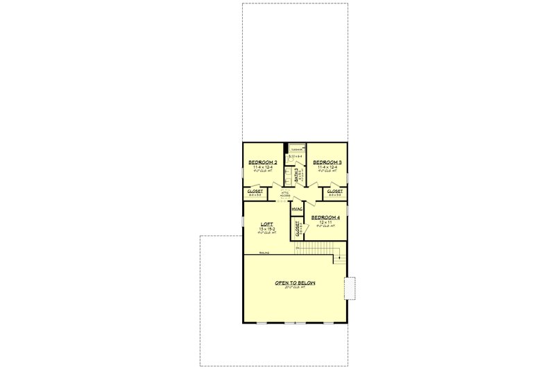 House Blueprint - Floor Plan - Upper Floor for Barndominium House Plan #430-453 - 5 bed, 3 bath