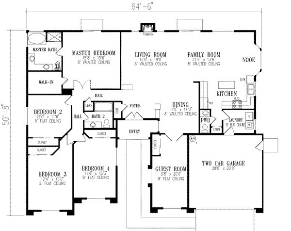 Home Plan - Mediterranean Floor Plan - Main Floor Plan #1-573