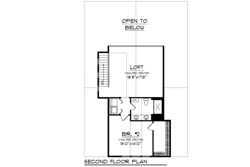 Architectural House Design - Floor Plan - Upper Floor for Barndominium House Plan #70-1478 - 2 bed, 2 bath