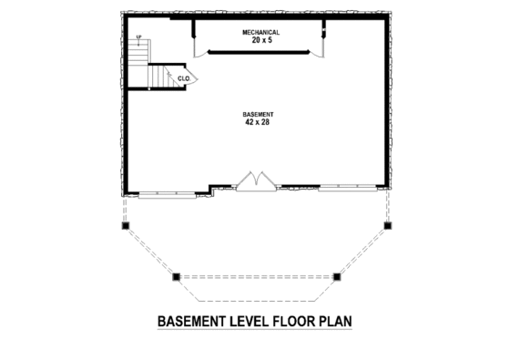 Floor Plan - Lower Floor for Contemporary House Plan #81-13873 - 2 bed, 3 bath