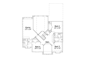 Floor Plan - Upper Floor for Traditional House Plan #411-129 - 4 bed, 3.5 bath