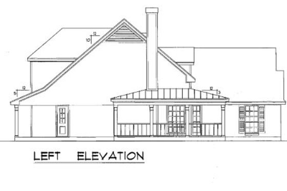 Exterior - Other Elevation 1 for Country House Plan #40-386 - 3 bed, 2.5 bath
