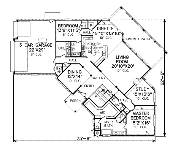 Traditional Floor Plan - Main Floor Plan #65-494
