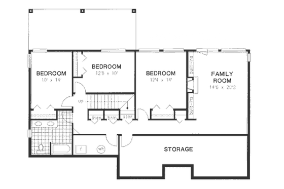 Floor Plan - Lower Floor for Traditional House Plan #18-9304 - 4 bed, 2.5 bath